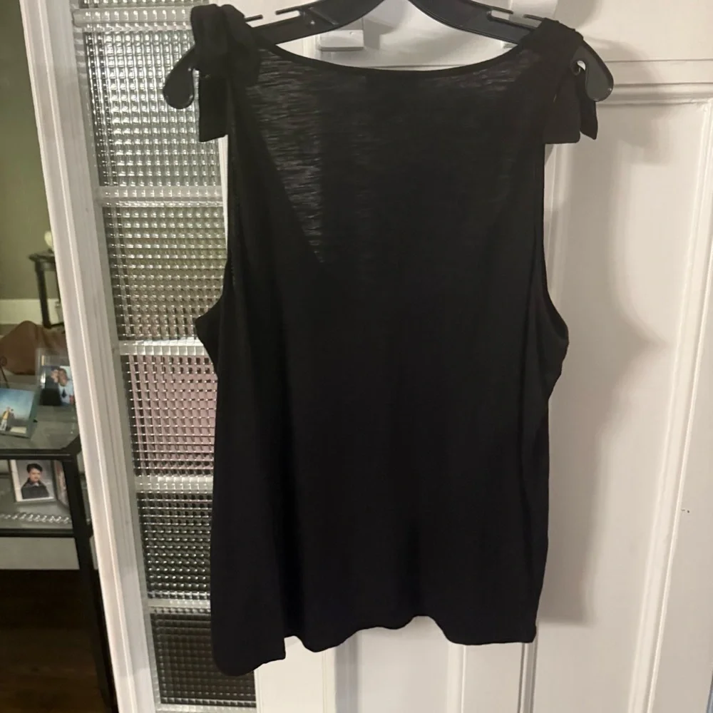 PAIGE Women's Black Gala Tank,  Bow Tie Straps Size XL